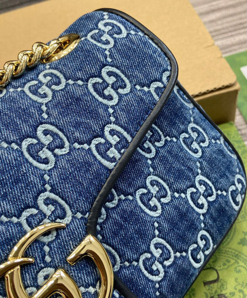 Gucci GG Marmont Small Shoulder Bag 443497 Blue